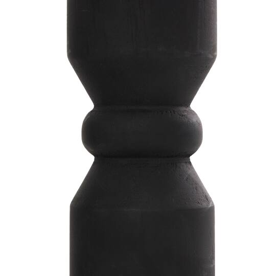 Black Wood Minimalistic Tapered Candle Holder Set